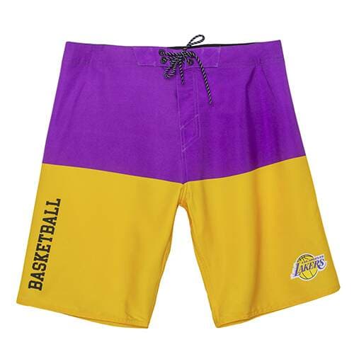 Boardshort Sintético Masculino Sublimado Los Angeles Lakers Roxo - NBA