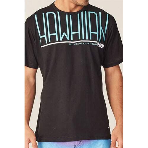 Camiseta Básica Masculina Estampada Preta - HD