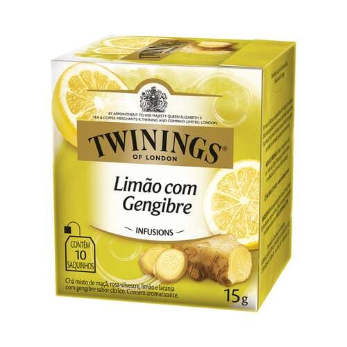 Caixa de Chá Limão com Gengibre 10 Sachês - Twinings