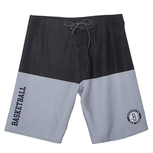 Boardshort Sintético Masculino Sublimado Brooklyn Nets Preto - NBA
